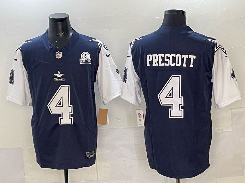 Men 2025 Nike Dallas Cowboys #4 Prescott Drak Blue 4th generation Limited NFL Jersey 01->dallas cowboys->NFL Jersey